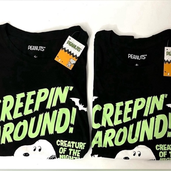 Peanuts Snoopy Vampire Creepin' Around Graphic Tee Shirt Unisex Size Large - Picture 3 of 4